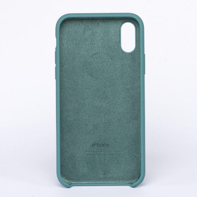 Оригинальный силиконовый чехол для iPhone Xr Светлый Шалфей FULL-1