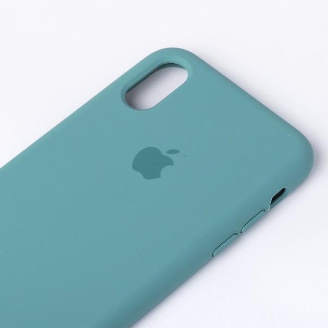 Оригинальный силиконовый чехол для iPhone Xr Светлый Шалфей FULL-4