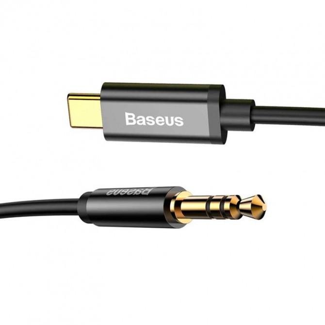Кабель AUX Baseus M01 Yiven Type-C male to 3.5`` male Black