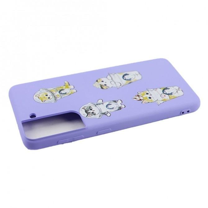 Чохол Funny Animals series для Samsung G991 Galaxy S21 Violet Kitty-3