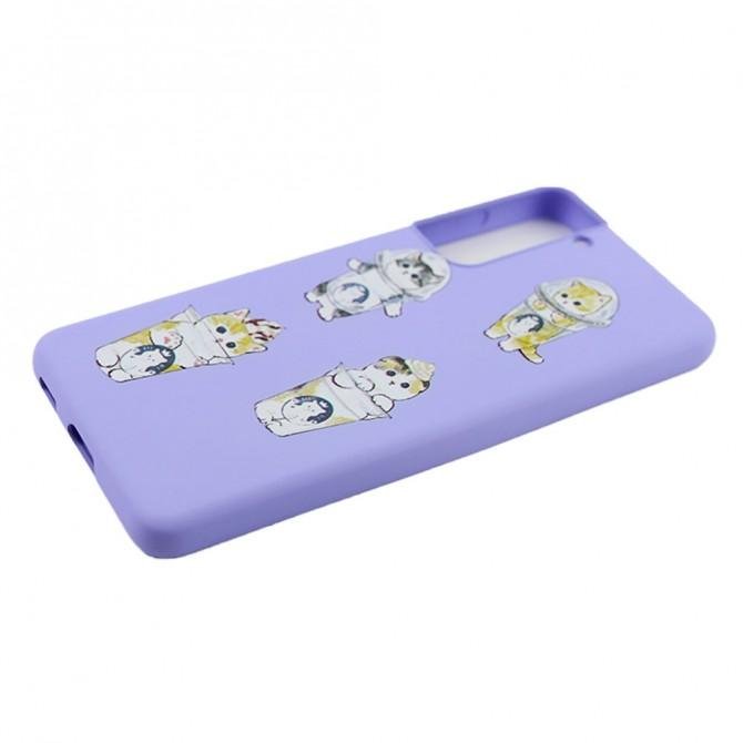 Чохол Funny Animals series для Samsung G991 Galaxy S21 Violet Kitty-4