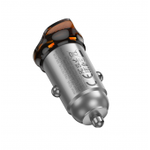 Автомобільний ЗП 1USB + Type-C Hoco NZ16A Rigorous 43W dual port PD25W + QC3.0 Metal Grey Автомобільний ЗП 1USB + Type-C Hoco NZ16A Rigorous 43W dual port PD25W + QC3.0 Metal Grey