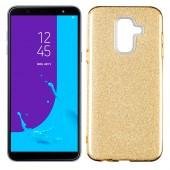 Чехол Silicone 3in1 Блёстки для Samsung J810 Galaxy J8 2018 Gold