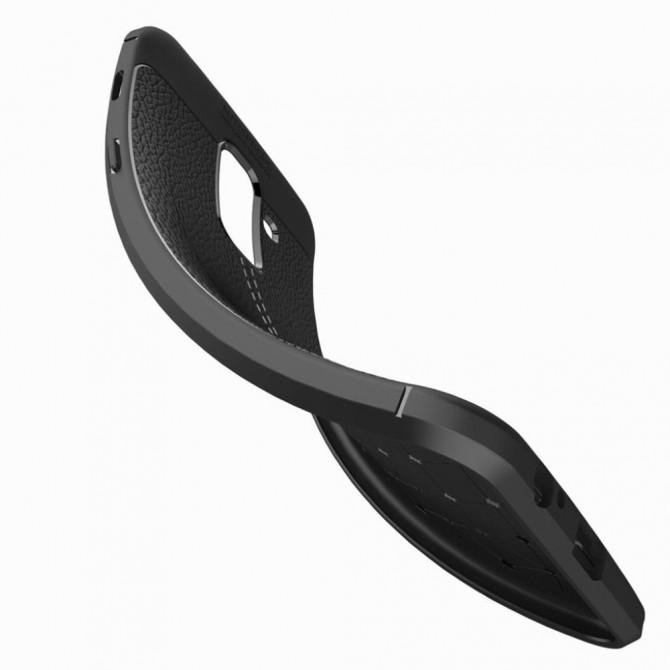 Чохол TPU фактурний (з імітацією шкіри) для Samsung Galaxy J8 (2018) Чорний-3