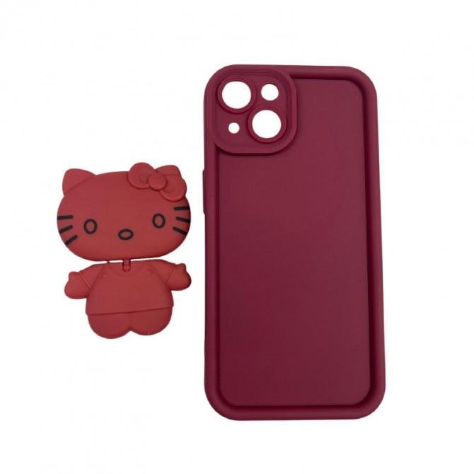 Чехол 3D series for iPhone 14 Plus Hello Kitty Red