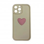 Чохол 3D Heart series for iPhone 14 Pro Max Milky