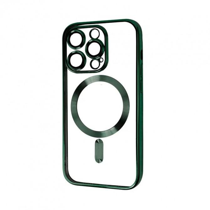 Силіконовий чохол SHINING with MagSafe для iPhone 12 Pro Max Темно Зелений