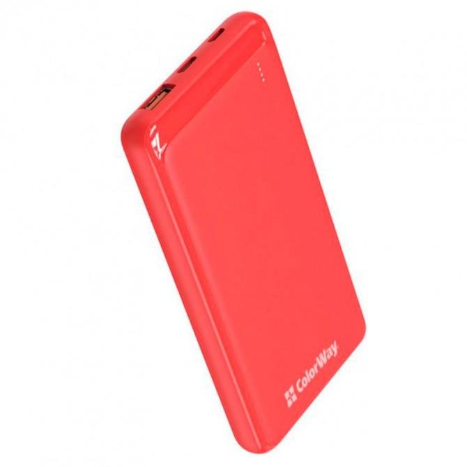 Додаткова батарея ColorWay 10 000 mAh Slim (USB QC3.0 + USB-C Power Delivery 18W) Red
