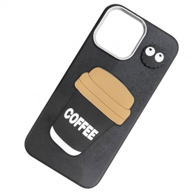 Чехол TPU Leather Toys для Apple iPhone 13 Pro (6.1") (Coffee / Black)-2