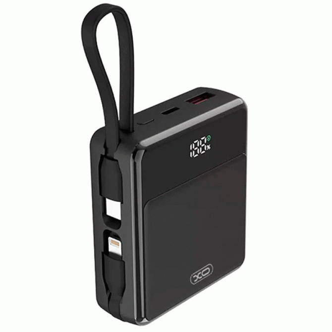 Додаткова батарея XO PR224 10000 mAh fast charging dual line Black-1