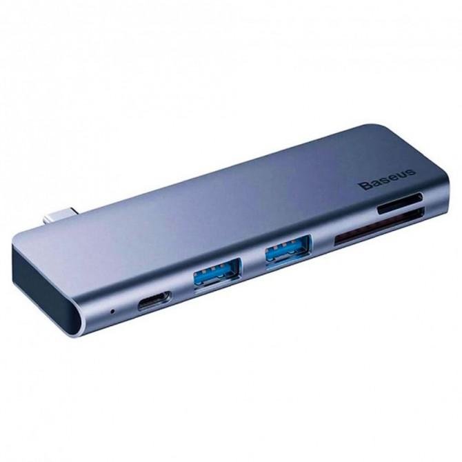 Хаб Baseus Harmonica 5 in 1 (CAHUB-K0G) Grey