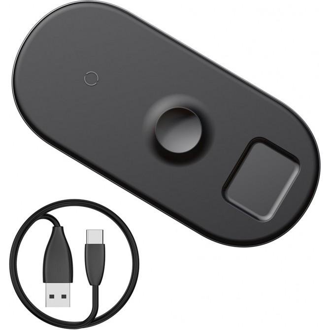 Беспроводное зарядное устройство Baseus Smart 3in1 (WX3IN1-C01) 18W Black (Phone + Watch +Pods)