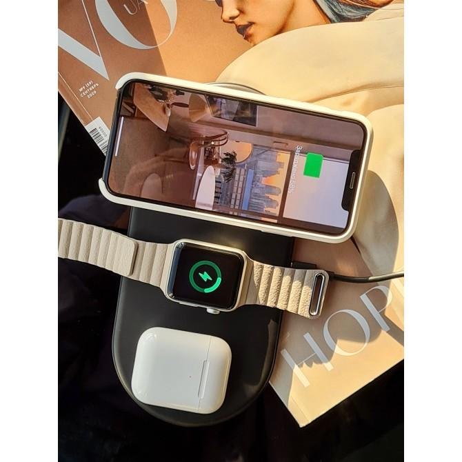 Беспроводное зарядное устройство Baseus Smart 3in1 (WX3IN1-C01) 18W Black (Phone + Watch +Pods)-2