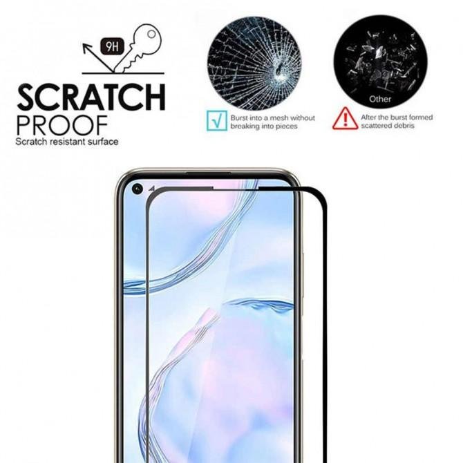 Защитное стекло для Realme 7/6/V5/Q2 Full Glue (0.3 мм, 2.5D, чёрное)-3