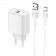 Мережевий зарядний пристрій Hoco C69A QC 3.0 White + USB Cable Type-C (5A)