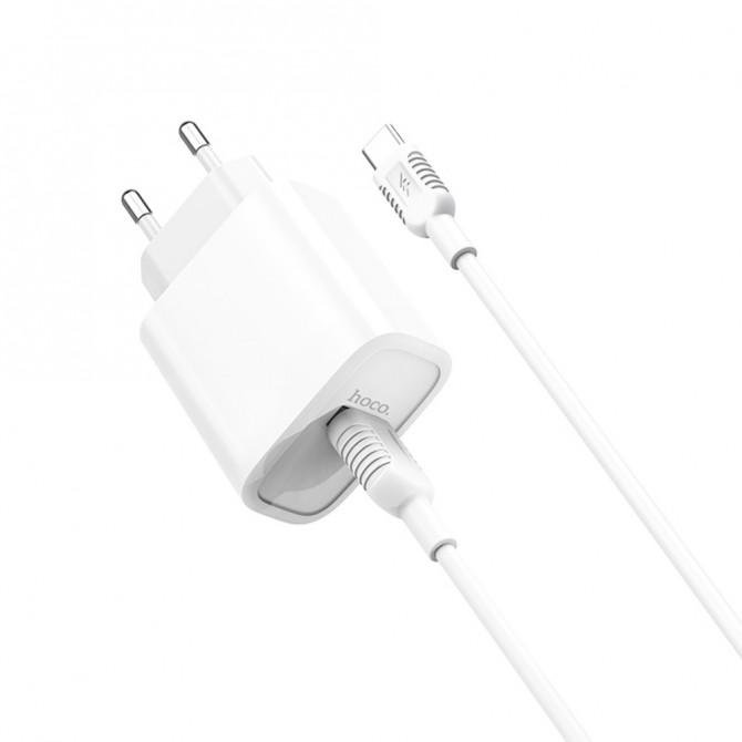 Мережевий зарядний пристрій Hoco C69A QC 3.0 White + USB Cable Type-C (5A)-1