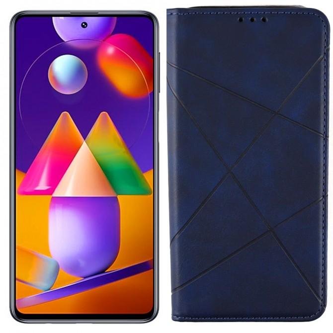 Чохол-книжка Lines Leather для Samsung M317 Galaxy M31s Синій