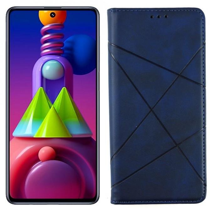Чохол-книжка Lines Leather для Samsung M515 Galaxy M51 Синій