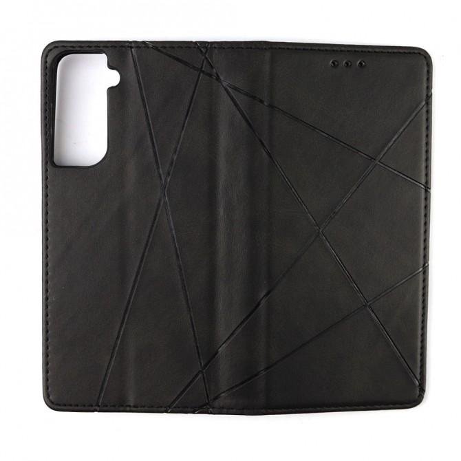 Чохол-книжка Lines Leather для Samsung G991B Galaxy S21 Black-2