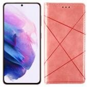 Чехол-книжка Lines Leather для Samsung G991B Galaxy S21 Pink
