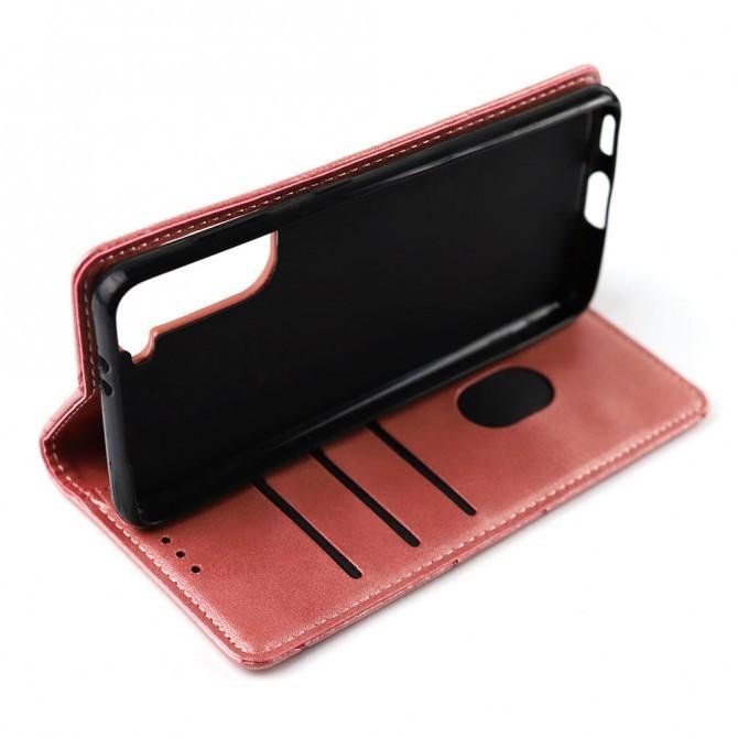 Чохол-книжка Lines Leather для Samsung G991B Galaxy S21 Pink-4