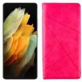 Чохол-книжка Lines Leather для Samsung G998B Galaxy S21 Ultra Hot Pink