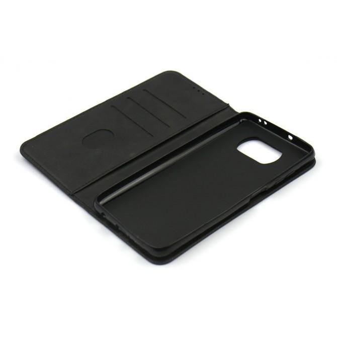 Чехол-книжка Lines Leather for Xiaomi Poco X3 Black-3