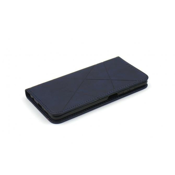 Чехол-книжка Lines Leather for Xiaomi Poco X3 Blue-2