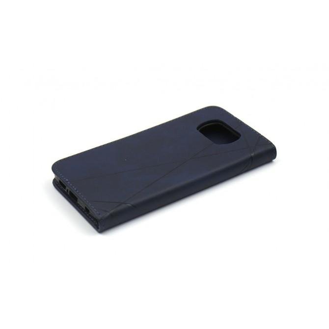 Чехол-книжка Lines Leather for Xiaomi Poco X3 Blue-3