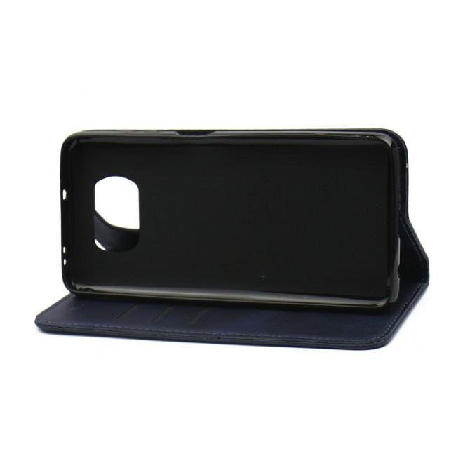 Чехол-книжка Lines Leather for Xiaomi Poco X3 Blue-4