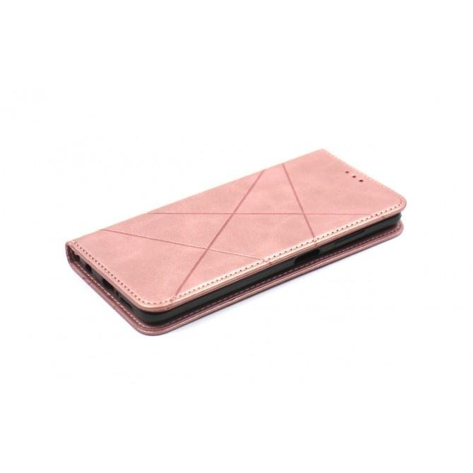 Чехол-книжка Lines Leather for Xiaomi Poco X3 Pink-2