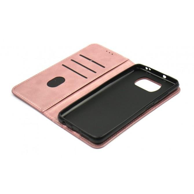 Чехол-книжка Lines Leather for Xiaomi Poco X3 Pink-4