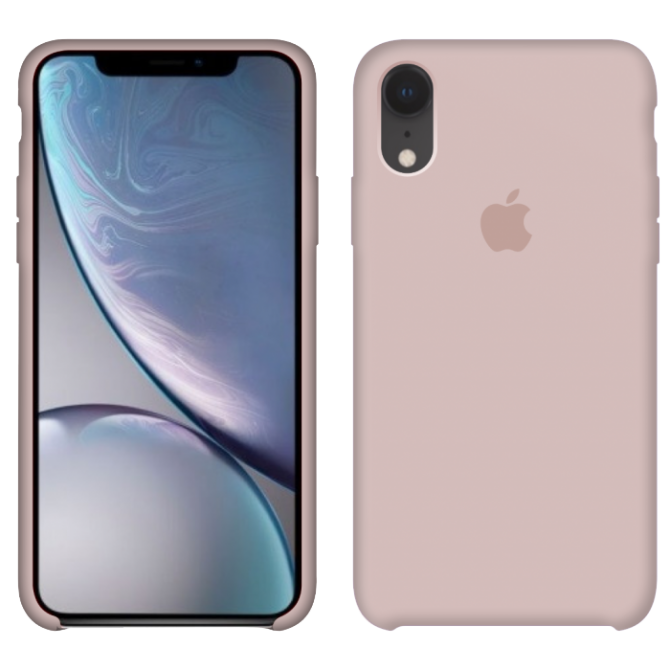 Оригинальный силиконовый чехол для iPhone Xr Темно Бежевый