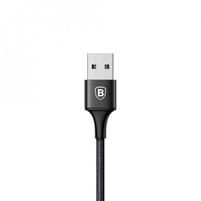 Кабель Baseus CAMLL-SU01 MicroUSB/Lightning/Lightning Черный