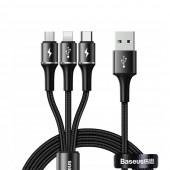 Кабель Baseus CAMLT-SU01 MicroUSB/Lightning/Type-C Черный