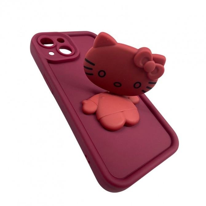 Чехол 3D series for iPhone 15 Hello Kitty Red-2