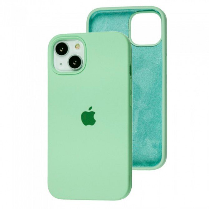 Оригинальный силиконовый чехол для iPhone 13 mini Фисташковый FULL-3