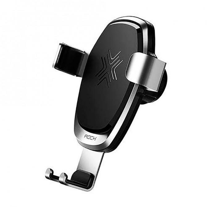 Автодержатель Rock RWC0246 + Беспроводная зарядка Серый-1