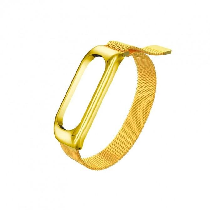 Браслет для Xiaomi Band 5/6 milanese design Lemon Gold