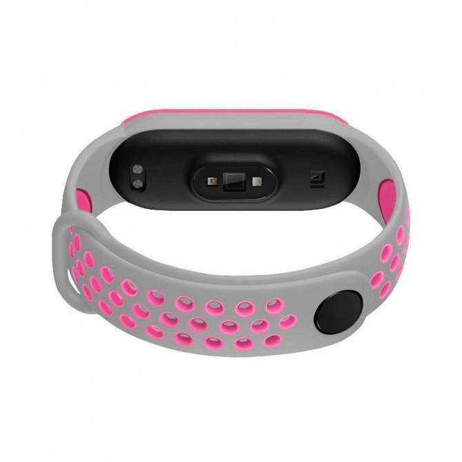 Ремешок для Xiaomi Mi Band 3/4 SPORT Grey/Pink-2