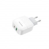 Мережевий зарядний пристрій Borofone BA46A PD+QC3.0 White + Cable Type-C to Lightning Мережевий зарядний пристрій Borofone BA46A PD+QC3.0 White + Cable Type-C to Lightning
