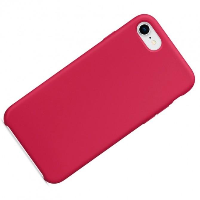 Оригинальный силиконовый чехол для iPhone 7/8 Вишневый FULL (без лого)-1