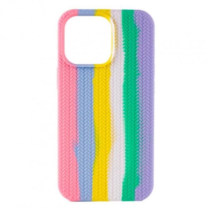 Чехол Colorfull Braided Soft Case iPhone 13 Pink/Purple