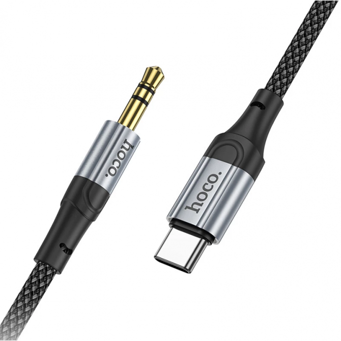 Кабель AUX Hoco UPA26 Fresh 3.5 to Type-C Black-1