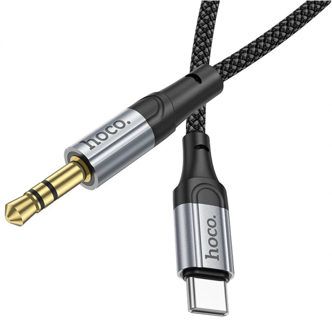 Кабель AUX Hoco UPA26 Fresh 3.5 to Type-C Black-3