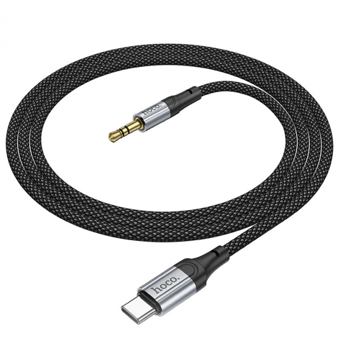 Кабель AUX Hoco UPA26 Fresh 3.5 to Type-C Black-4