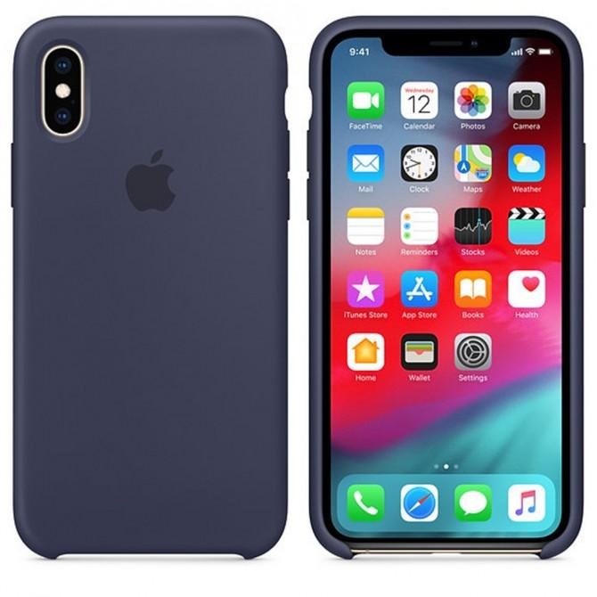 Чехол силиконовый для iPhone Xs Max Темно Синий