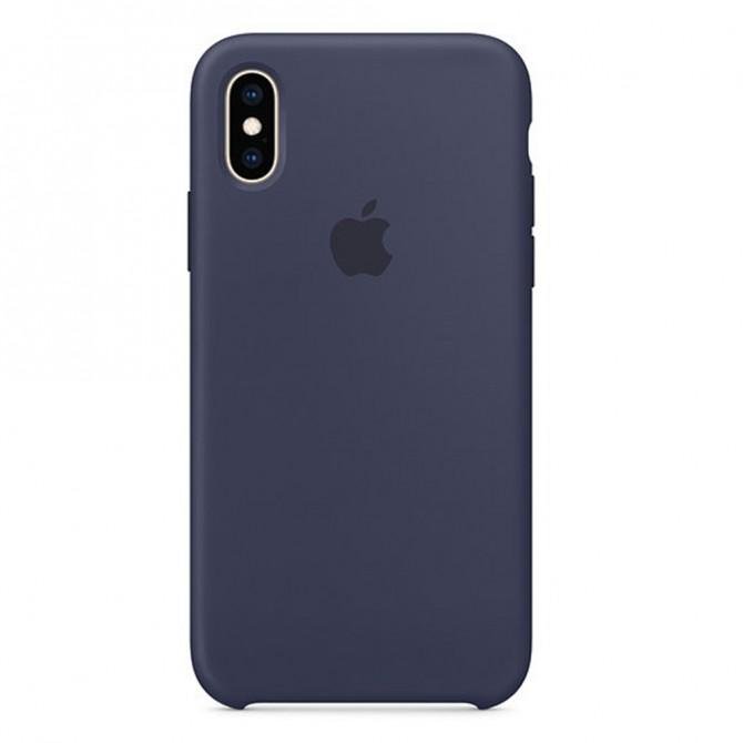 Чехол силиконовый для iPhone Xs Max Темно Синий-1