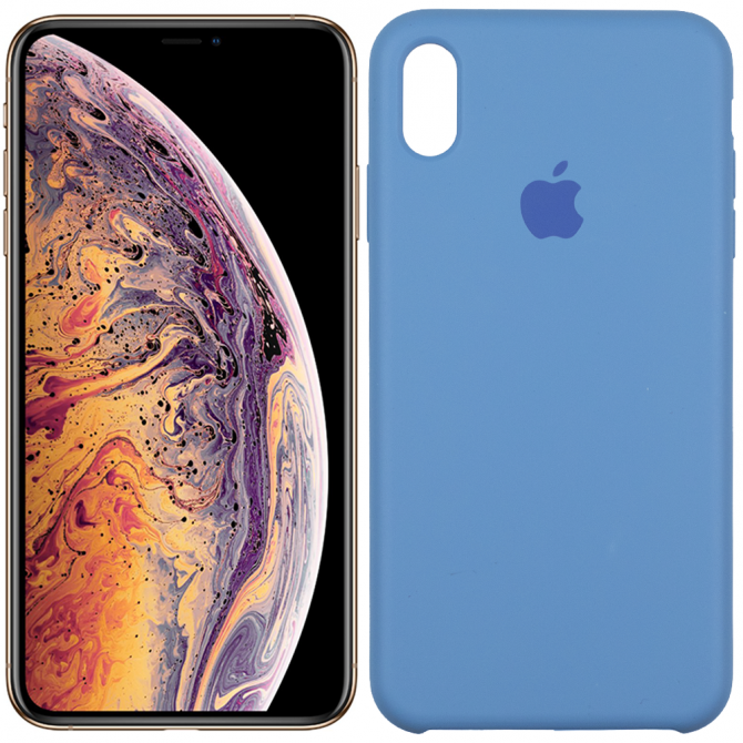 Чехол силиконовый для iPhone Xs Max Морской Синий