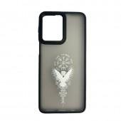 Силиконовая накладка OPrint Cкандинавия white для Motorola Moto G54 Крыла / черный